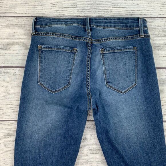 JUST BLACK Jeans sz 27 Skinny Ankle Medium Wash Raw Hem Stretchy Inseam 24.5" - Picture 8 of 12